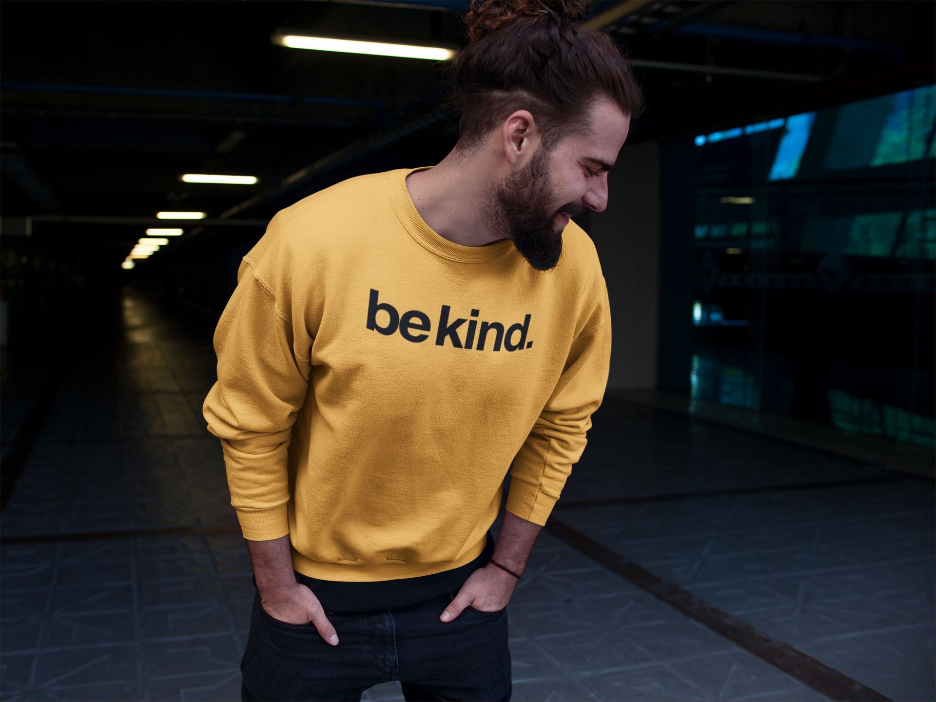 Be kind sweatshirt yellow sale