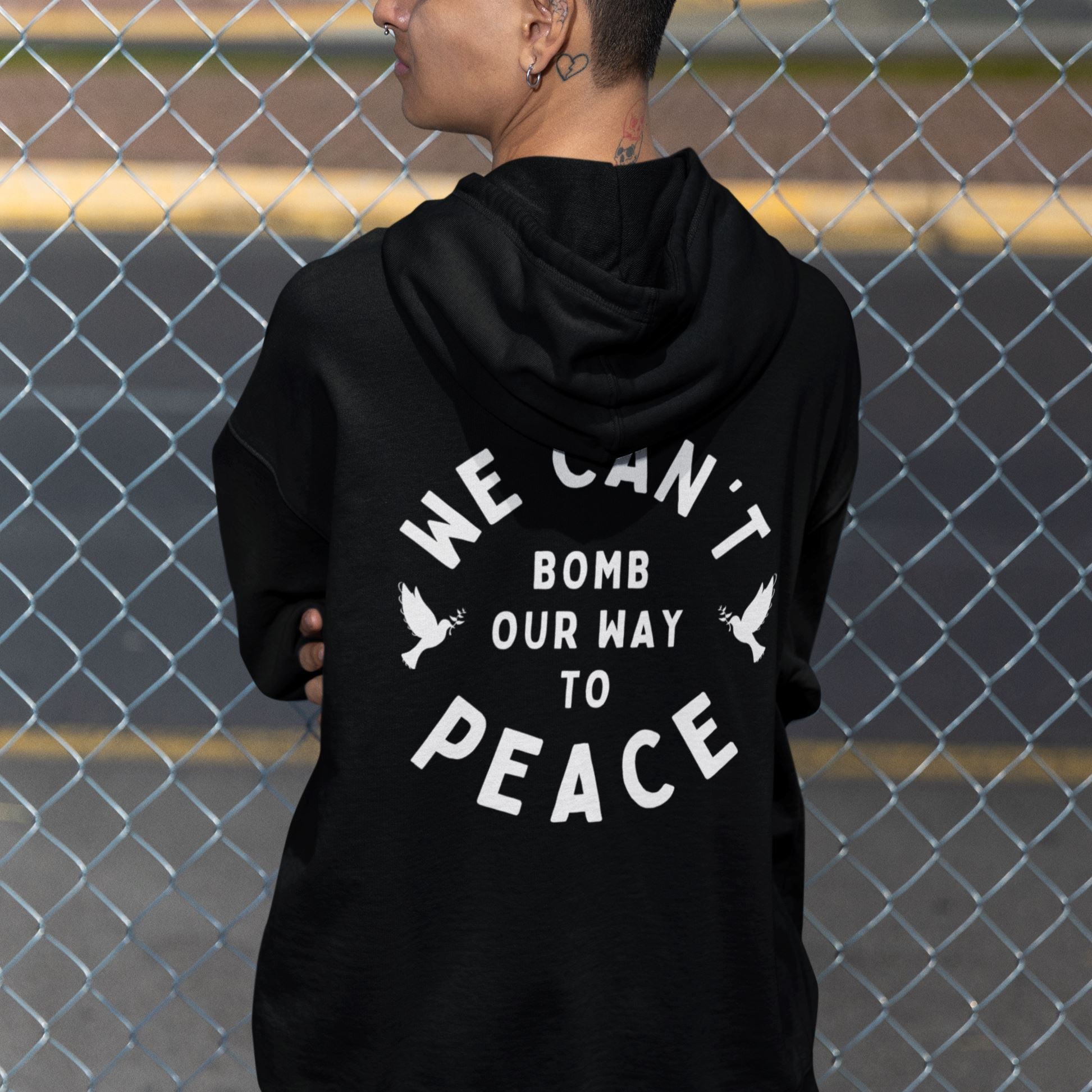 We Can\'t Bomb Our Way Hoodie Givers | Peace – Unisex Happy To The