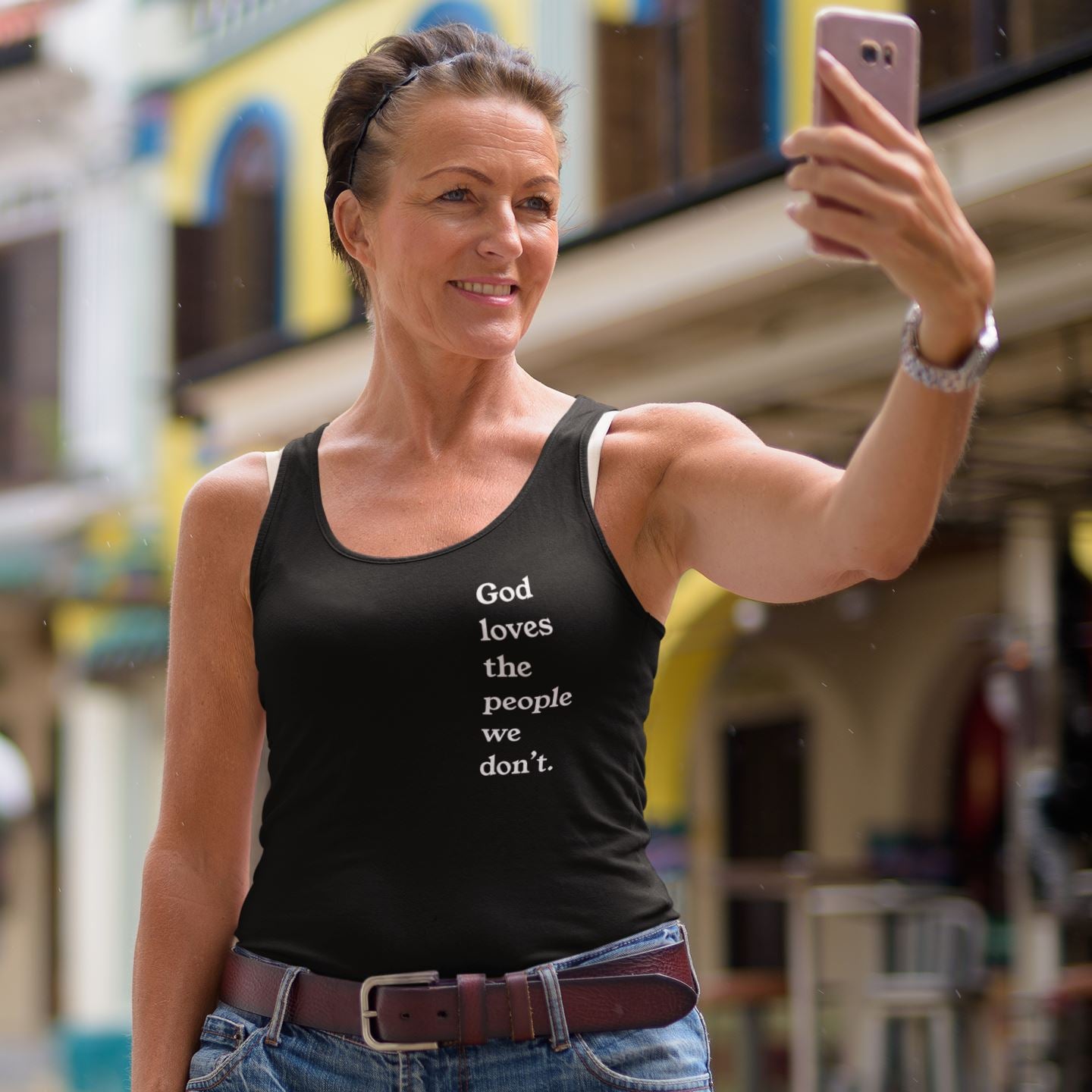 God Loves The People We Don't  Women's Tank Top – The Happy Givers