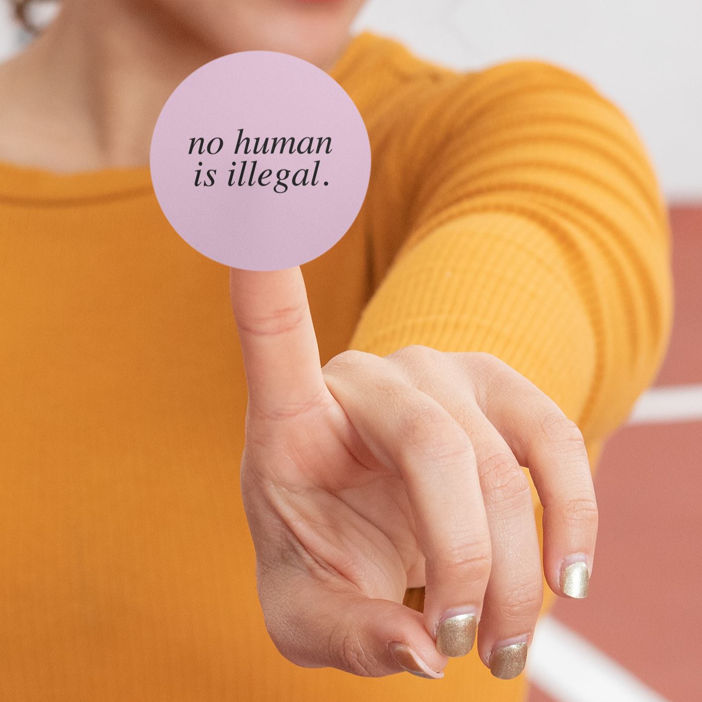 No Human Is Illegal | We Welcome Sticker